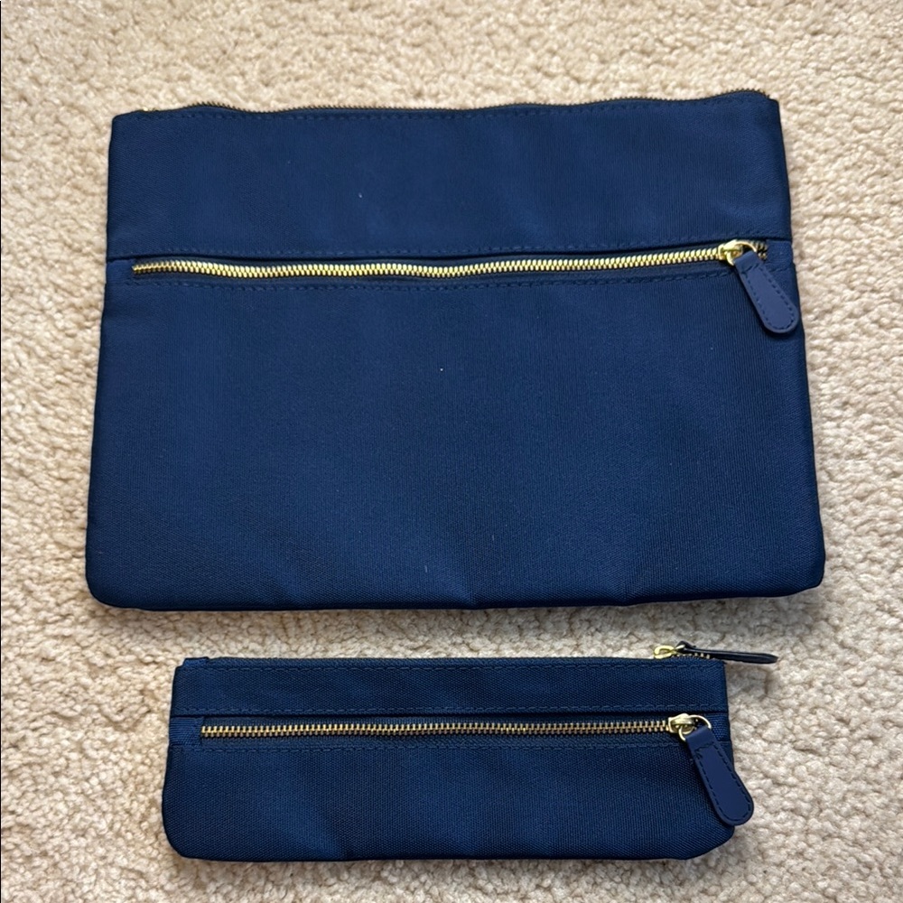 Navy Blue Pouch and Pencil Case Set